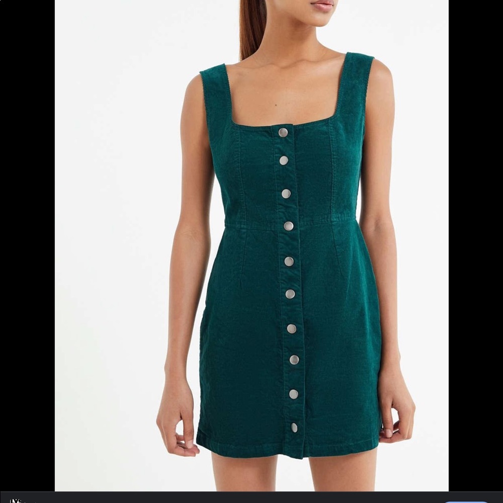 Urban outfitters corduroy mini dress in green